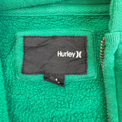 J- Vintage Hurley Logo Text Zip Up Hoodie - XL