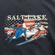 J- Vintage Salt Lake Ski & Speed Skating Graphic Made In USA Crewneck - L
