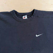 Vintage 90s Nike Embroidered Swoosh Black Crewneck - XL