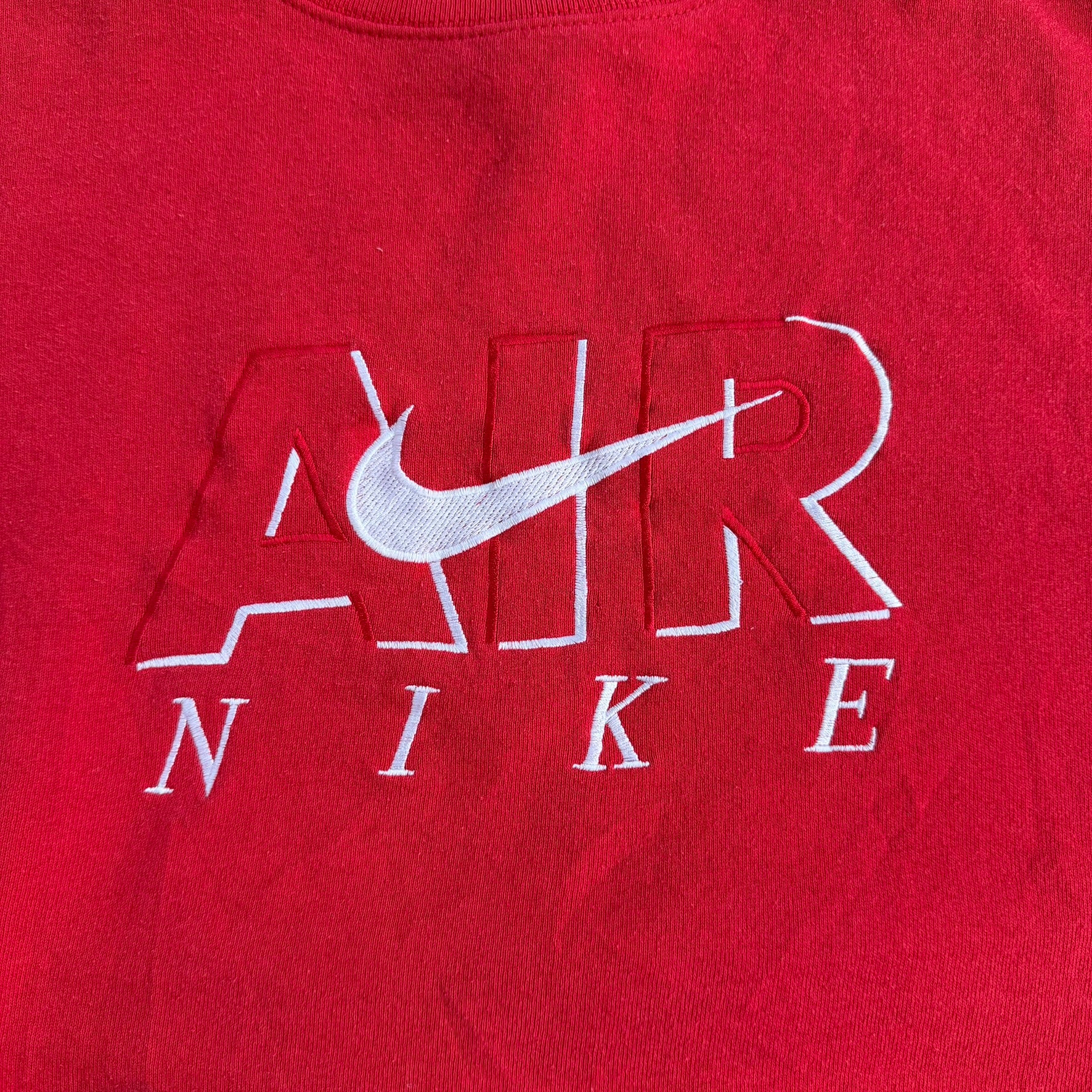 Vintage 90s Nike Air Embroidered Swoosh & Text Made In USA Crewneck - 2XL