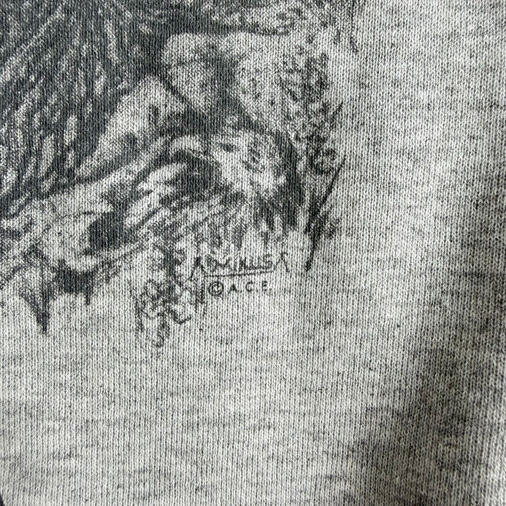 Vintage 90s Alaska Eagle & Moon In Forest Animal Print Graphic Crewneck - XL