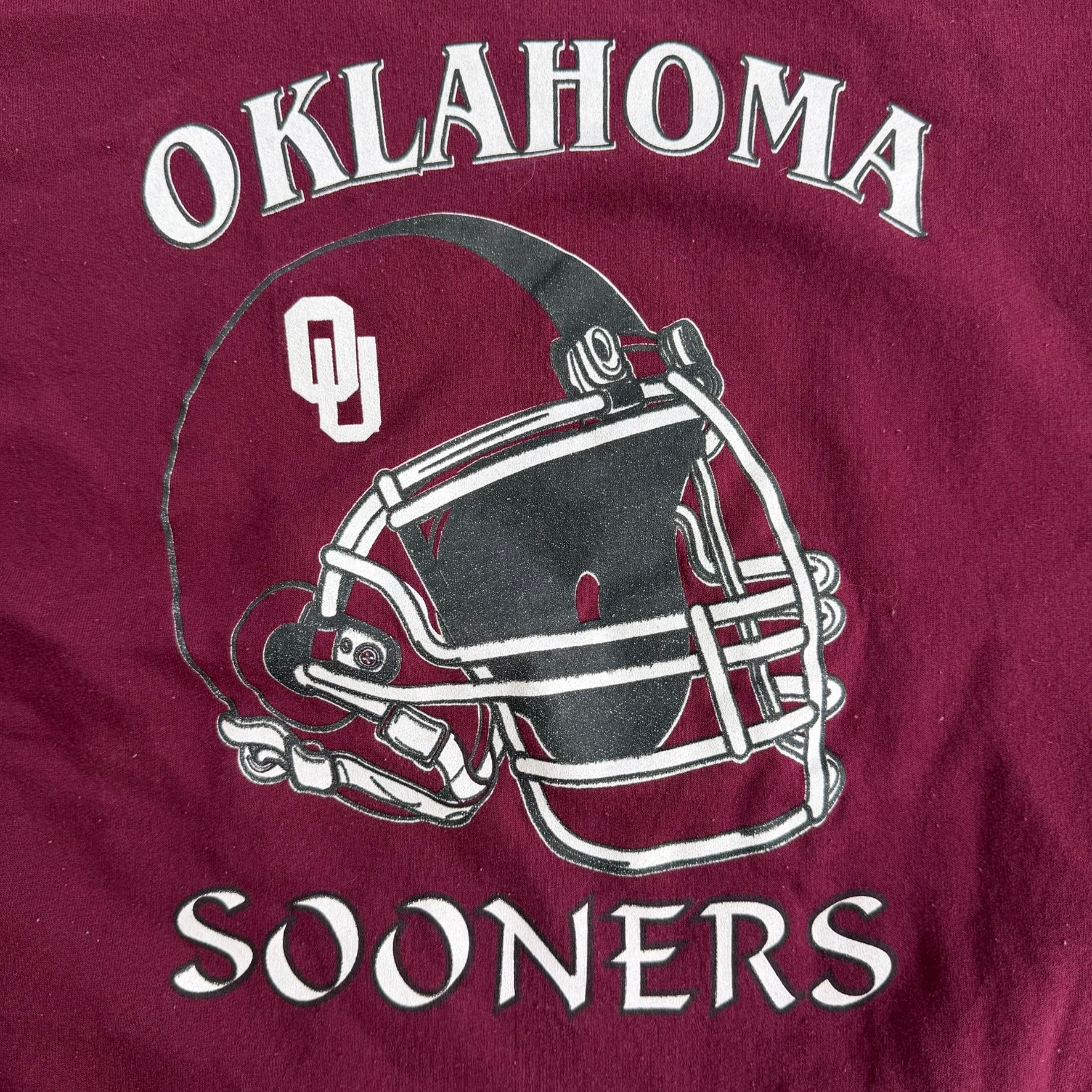 Vintage University Of Oklahoma Sooners Football Helmet Graphic Crewneck - XL