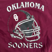 Vintage University Of Oklahoma Sooners Football Helmet Graphic Crewneck - XL
