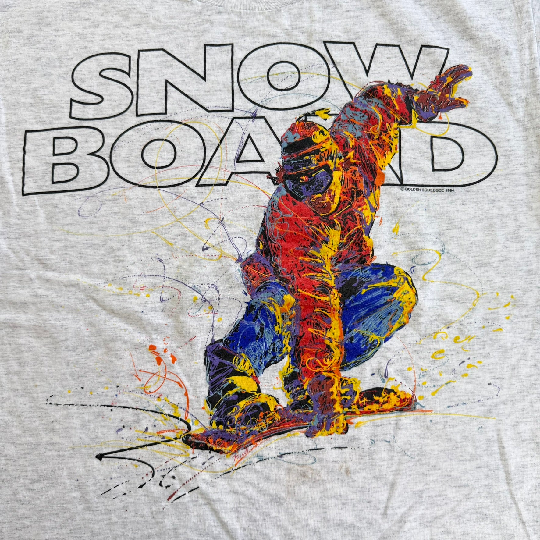 J- Vintage '94 Snow Board Graphic & Text Single Stitch Tee - L