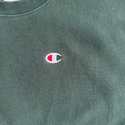 Vintage Champion Reverse Weave Embroidered Logo Forest Green Crewneck - L