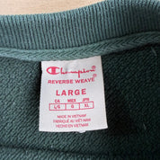 Vintage Champion Reverse Weave Embroidered Logo Forest Green Crewneck - L
