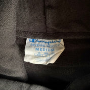 Vintage Champion Reverse Weave Embroidered Text Black Hoodie - M