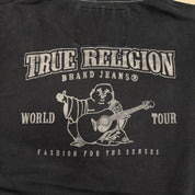 J- Vintage True Religion Logo Black Zip Up Hoodie - XL