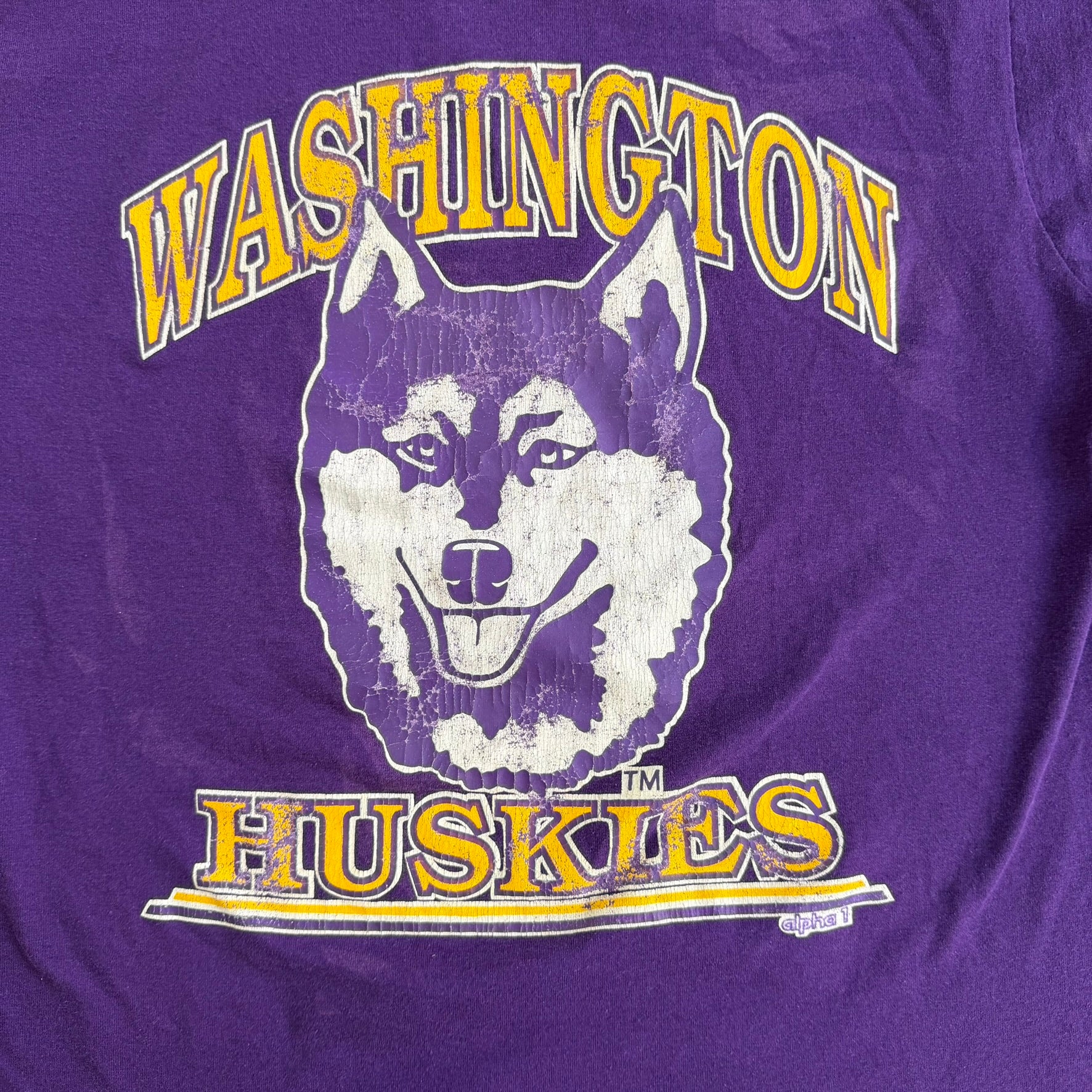 Vintage 90s University Of Washington Huskies Graphic Made In USA Single Stitch Tee - L