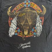 J- Vintage Stovensville Montana Bison Skulls Graphic Made In USA Single Stitch Tee - M