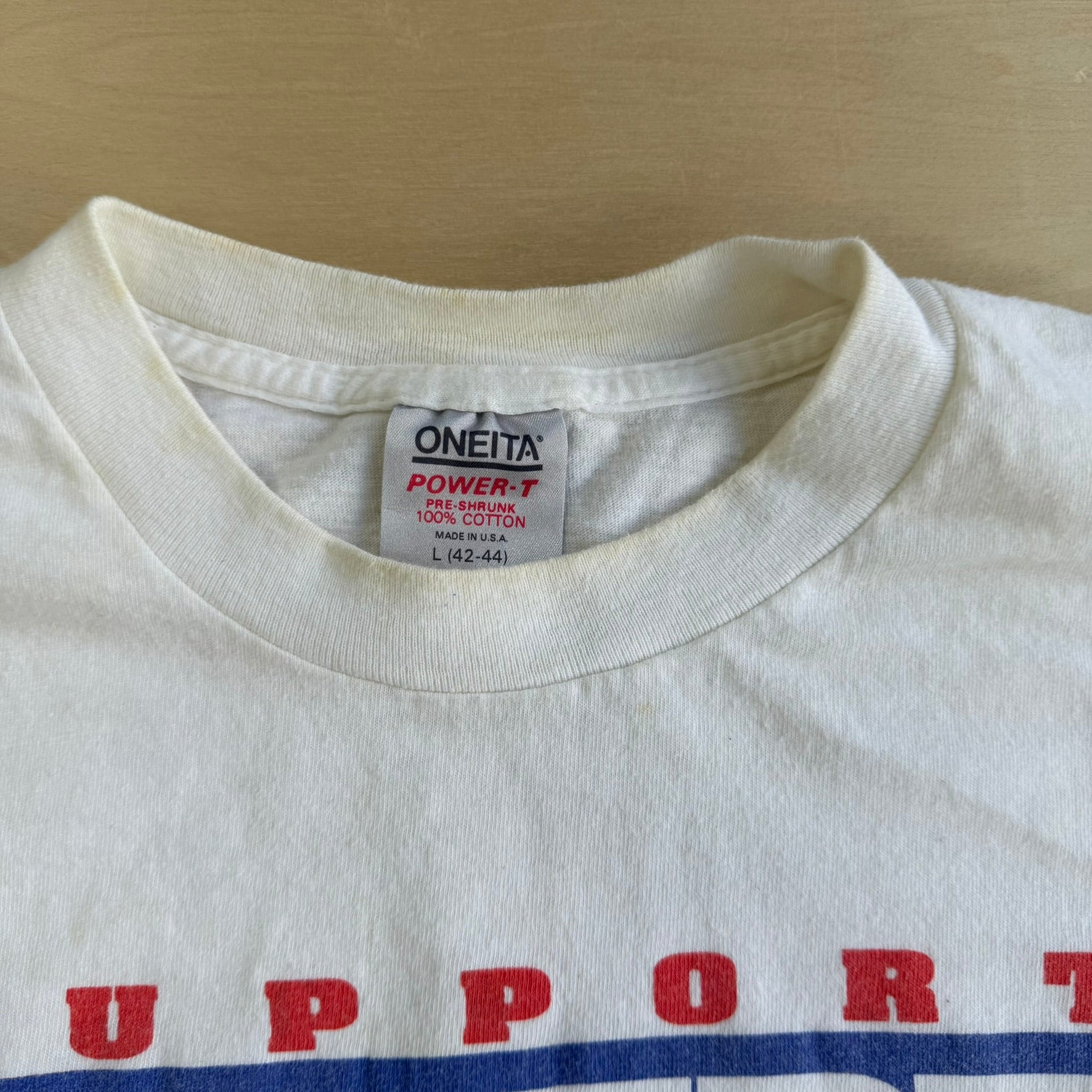 Vintage 90s Support Operation Desert Storm F-15 Eagle Fight Jet Made In USA Single Stitch Tee - L