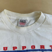 Vintage 90s Support Operation Desert Storm F-15 Eagle Fight Jet Made In USA Single Stitch Tee - L