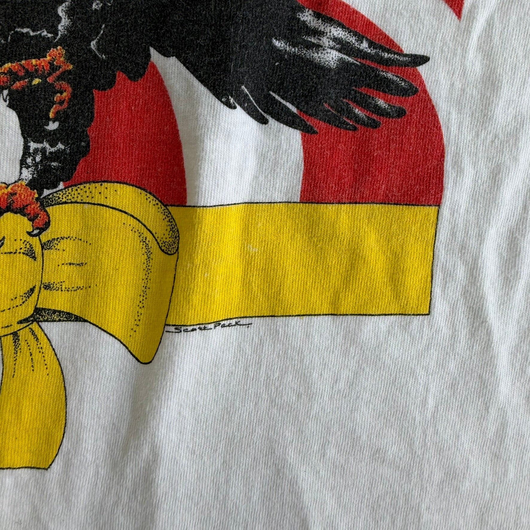 Vintage 90s Support Operation Desert Storm F-15 Eagle Fight Jet Made In USA Single Stitch Tee - L