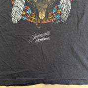 J- Vintage Stovensville Montana Bison Skulls Graphic Made In USA Single Stitch Tee - M