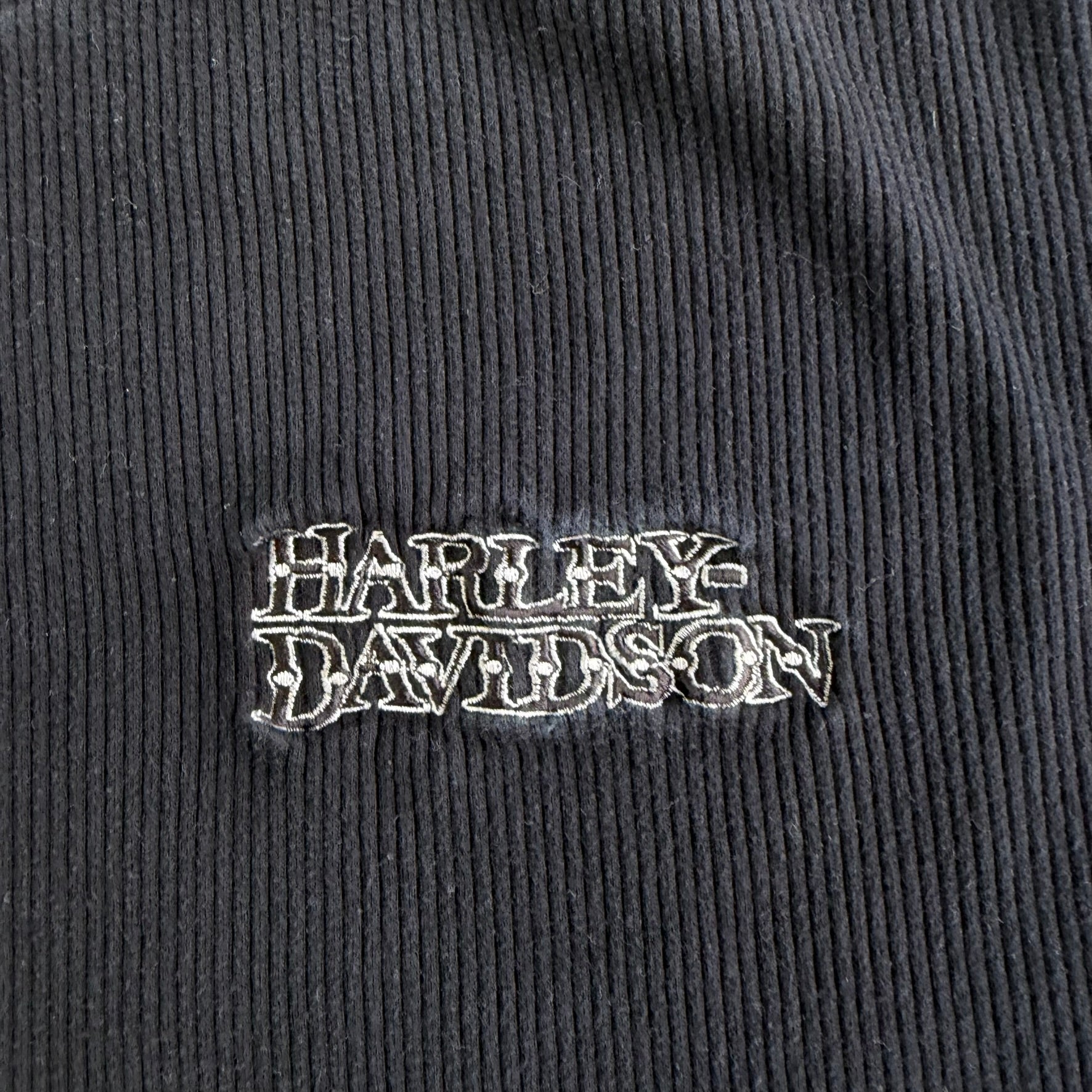 Vintage '03 Harley Davidson Woodstock Illinois Made In USA Thermal Long Sleeve Tee - 2XL