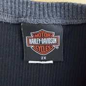Vintage '03 Harley Davidson Woodstock Illinois Made In USA Thermal Long Sleeve Tee - 2XL