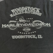 Vintage '03 Harley Davidson Woodstock Illinois Made In USA Thermal Long Sleeve Tee - 2XL