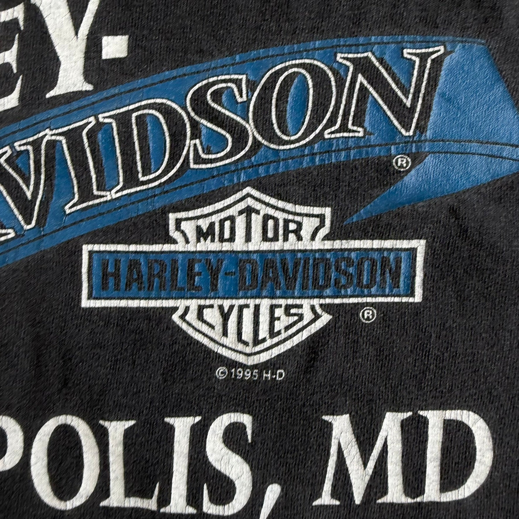 Vintage '95 Harley Davidson Annapolis Maryland Graphic Made In USA Tank Top - XL