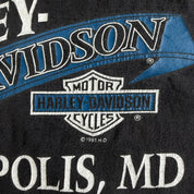 Vintage '95 Harley Davidson Annapolis Maryland Graphic Made In USA Tank Top - XL