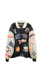 Load image into Gallery viewer, Z- Vintage Jeff Hamilton Yankees MLB Bronx Bombers Reversible Leather Varsity Jacket
