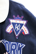 Load image into Gallery viewer, Z- Vintage Jeff Hamilton Yankees MLB Bronx Bombers Reversible Leather Varsity Jacket
