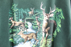 Vintage Deers In Forest Crewneck