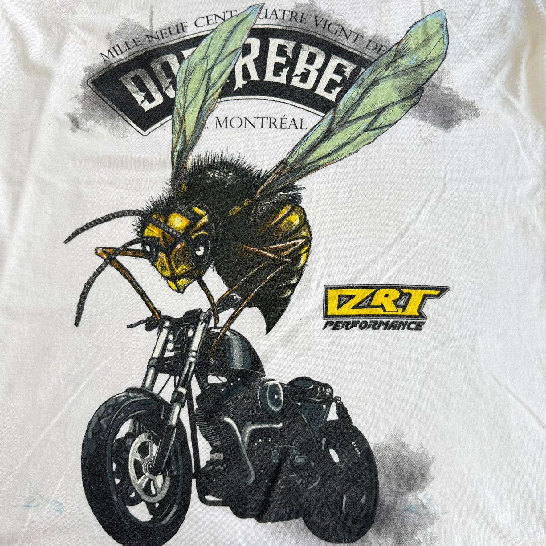 Vintage Dom Rebel Wasp Motorcycle Made In Canada V Neck Tee - M