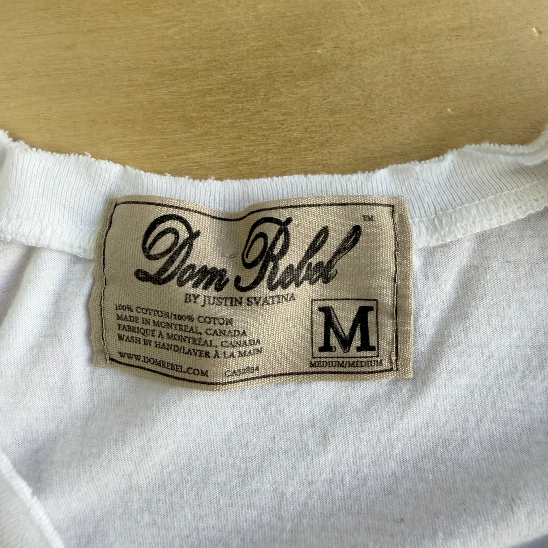 Vintage Dom Rebel Wasp Motorcycle Made In Canada V Neck Tee - M