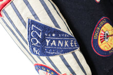 Load image into Gallery viewer, Z- Vintage Jeff Hamilton Yankees MLB Bronx Bombers Reversible Leather Varsity Jacket
