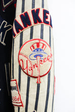 Load image into Gallery viewer, Z- Vintage Jeff Hamilton Yankees MLB Bronx Bombers Reversible Leather Varsity Jacket
