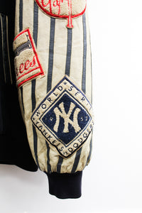 Z- Vintage Jeff Hamilton Yankees MLB Bronx Bombers Reversible Leather Varsity Jacket