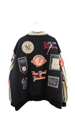 Load image into Gallery viewer, Z- Vintage Jeff Hamilton Yankees MLB Bronx Bombers Reversible Leather Varsity Jacket
