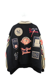 Z- Vintage Jeff Hamilton Yankees MLB Bronx Bombers Reversible Leather Varsity Jacket