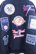 Load image into Gallery viewer, Z- Vintage Jeff Hamilton Yankees MLB Bronx Bombers Reversible Leather Varsity Jacket
