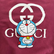 J- Bootleg Gucci Doraemon Text & Embroidered Graphic Crewneck - M