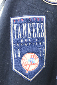 Z- Vintage Jeff Hamilton Yankees MLB Bronx Bombers Reversible Leather Varsity Jacket