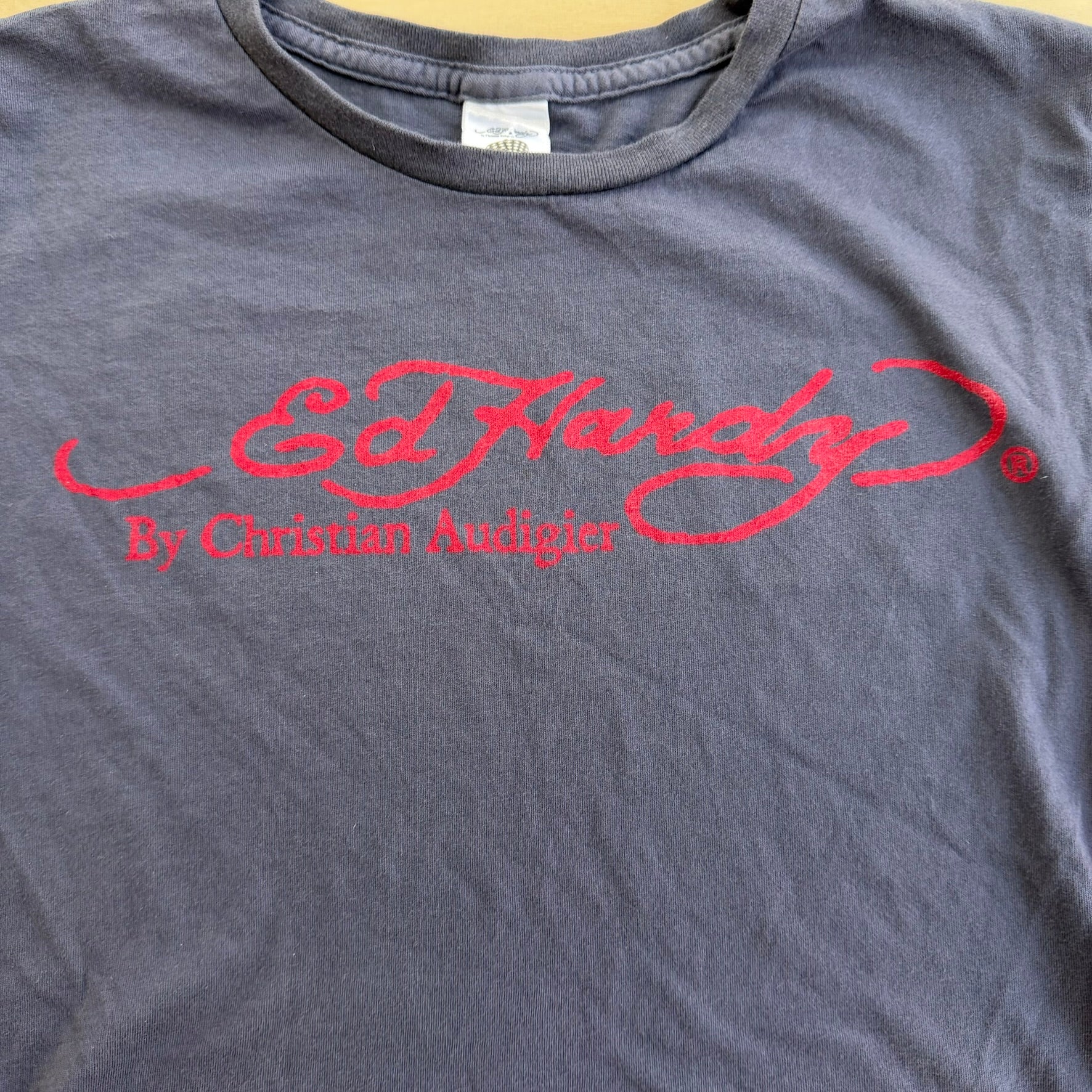 J- Vintage Ed Hardy Text Women's Tee - Women's XS
