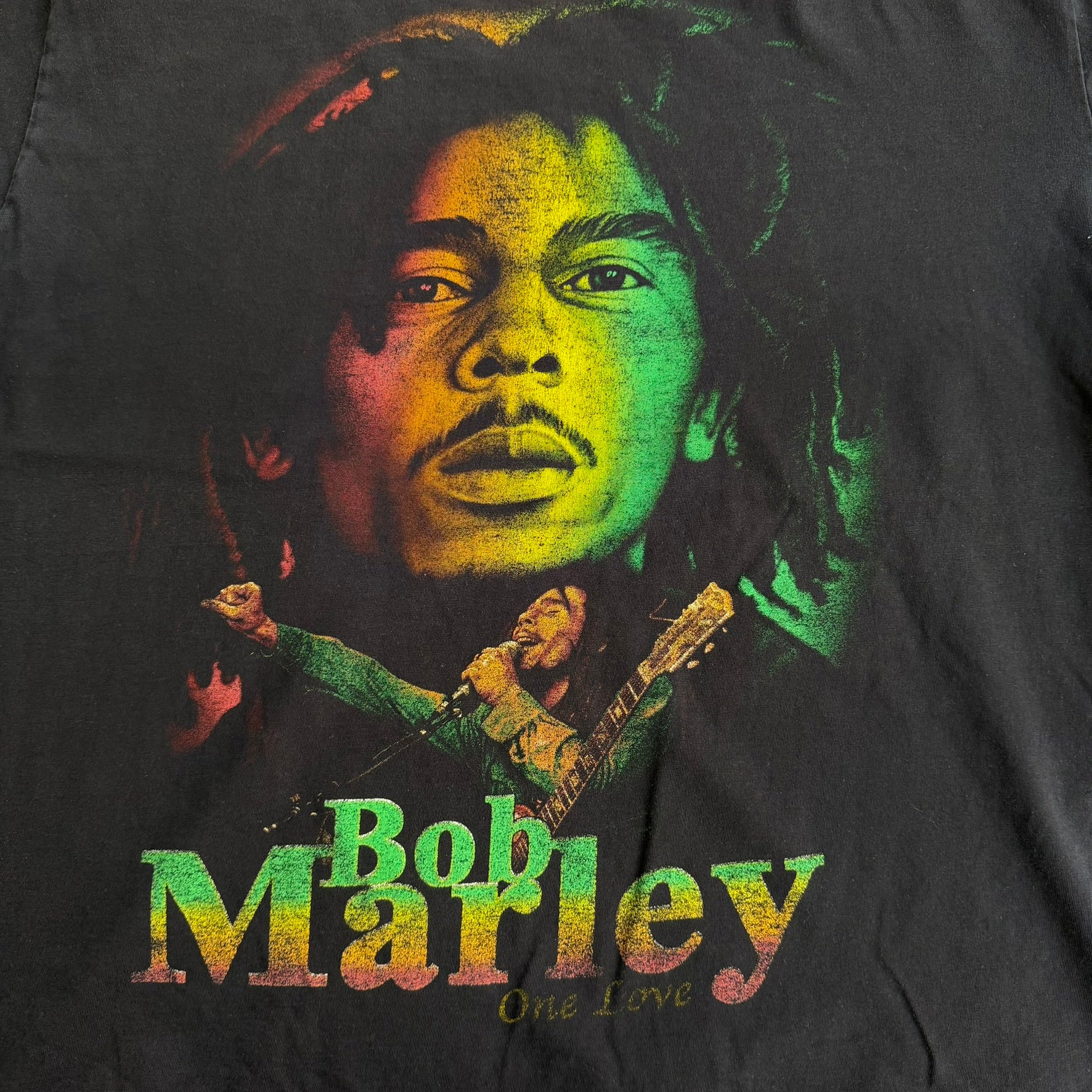 Vintage Bob Marley One Love Picture Graphic Single Stitch Tee - XL