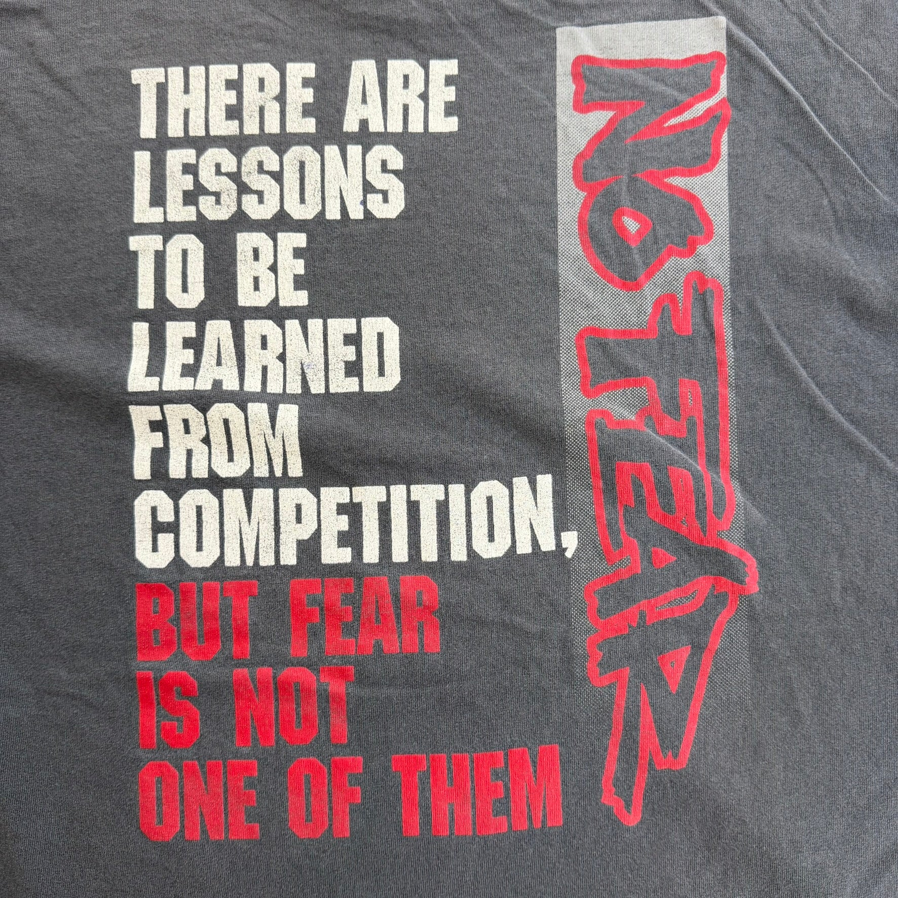 J- Vintage 90s No Fear Lessons In Competitions Graphic Made In USA Single Stitch Tee - XL