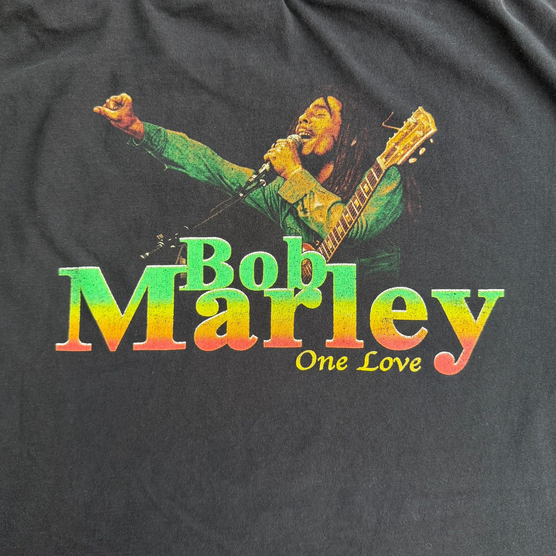Vintage Bob Marley One Love Picture Graphic Single Stitch Tee - XL