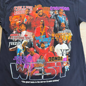 J- Kanye West Text & Pictures Graphic Marino Morwood Tag Tee - M