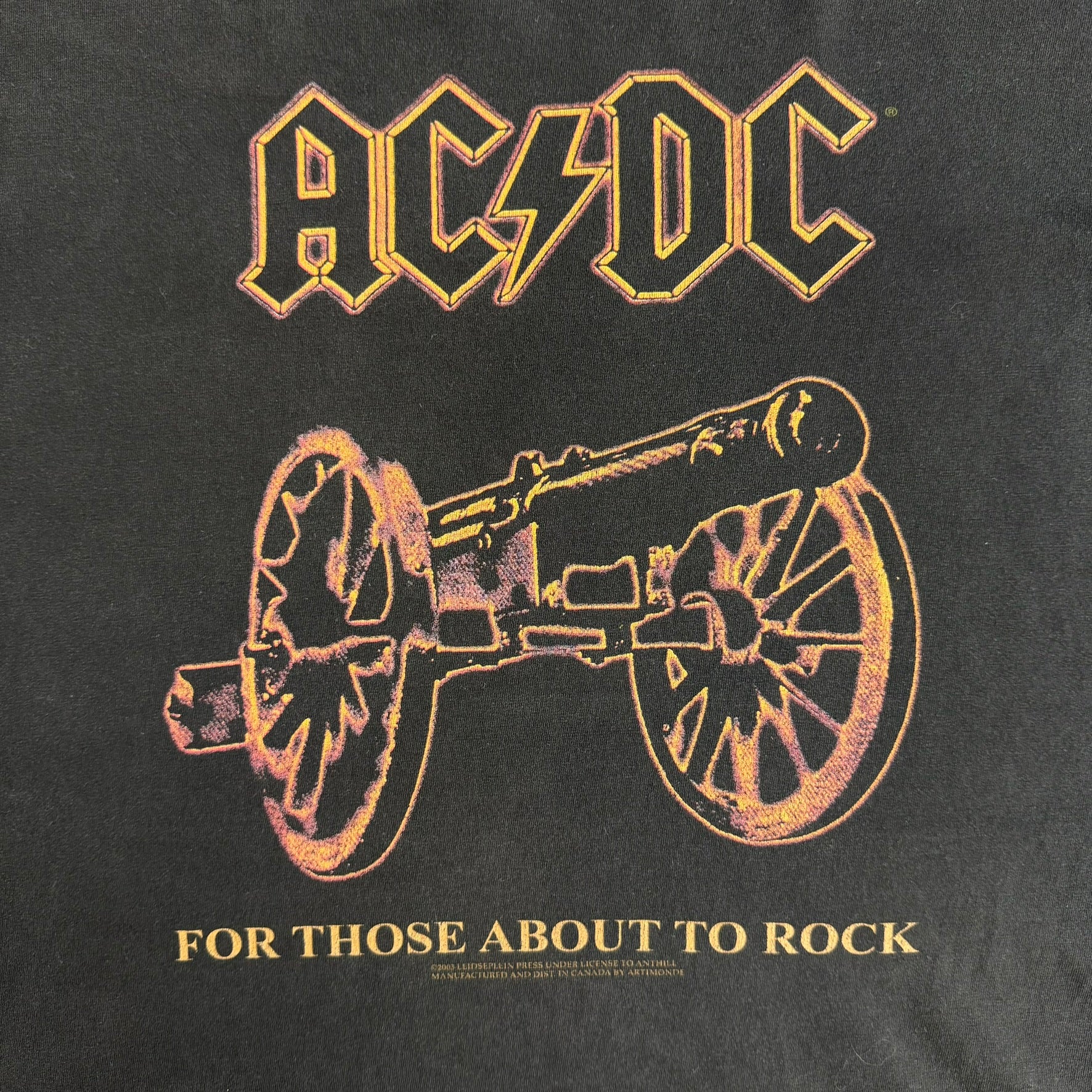 Vintage '03 AC/DC For Those About To Rock Graphic Artimonde Tag Tee - XL