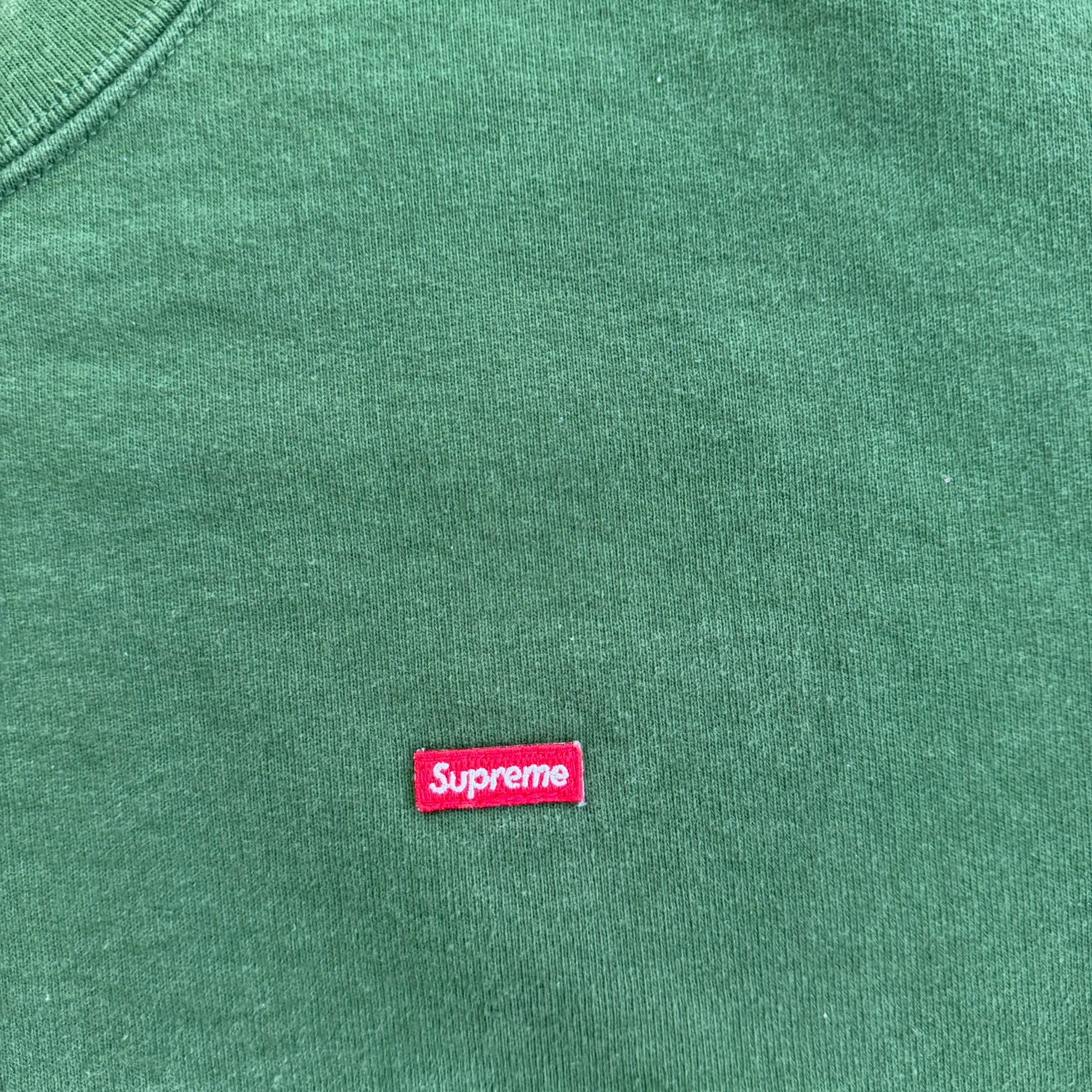 J- Supreme FW20 Small Box Logo Embroidered Green Crewneck - L