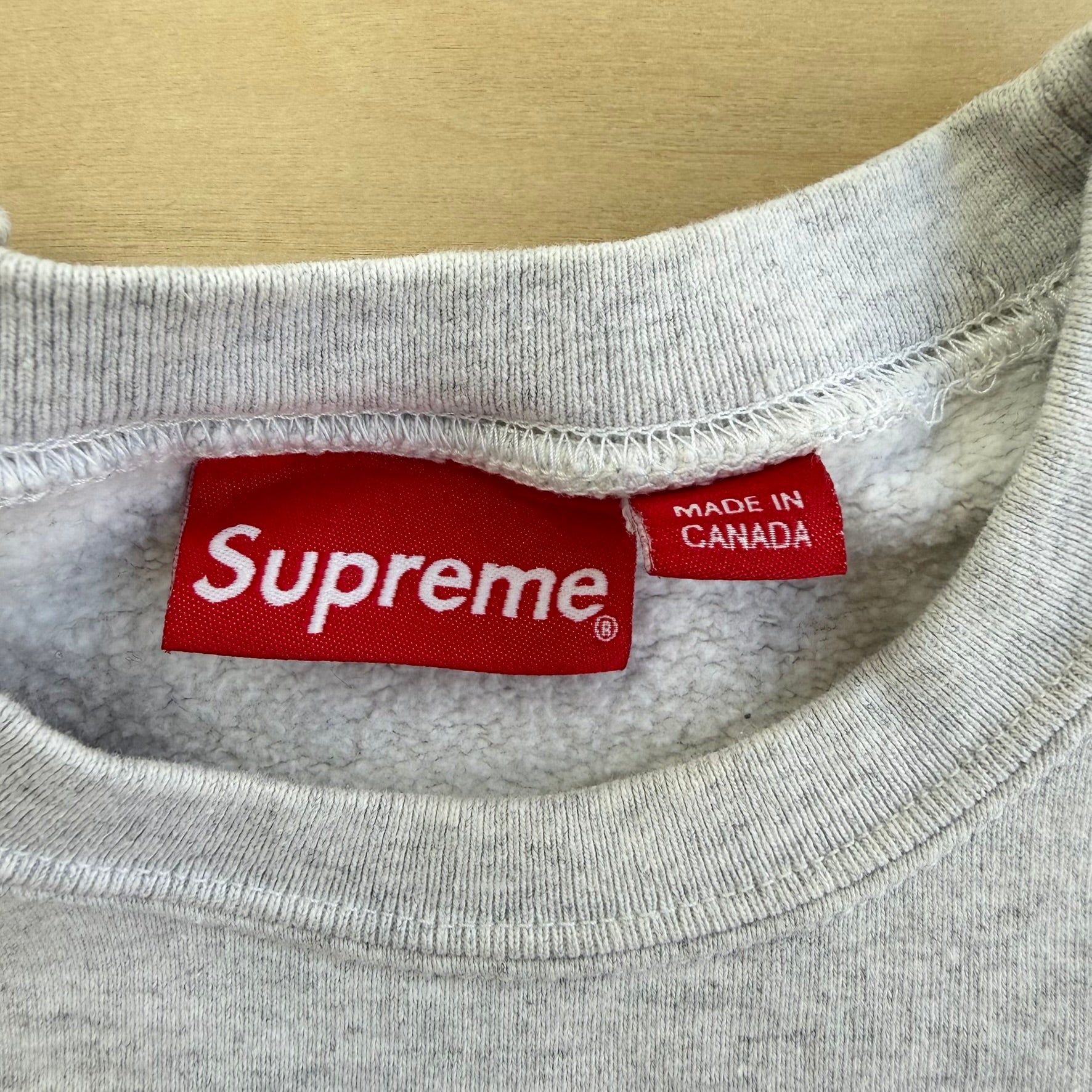 J- Supreme SS21 Small Box Logo Embroidered Grey Crewneck - M