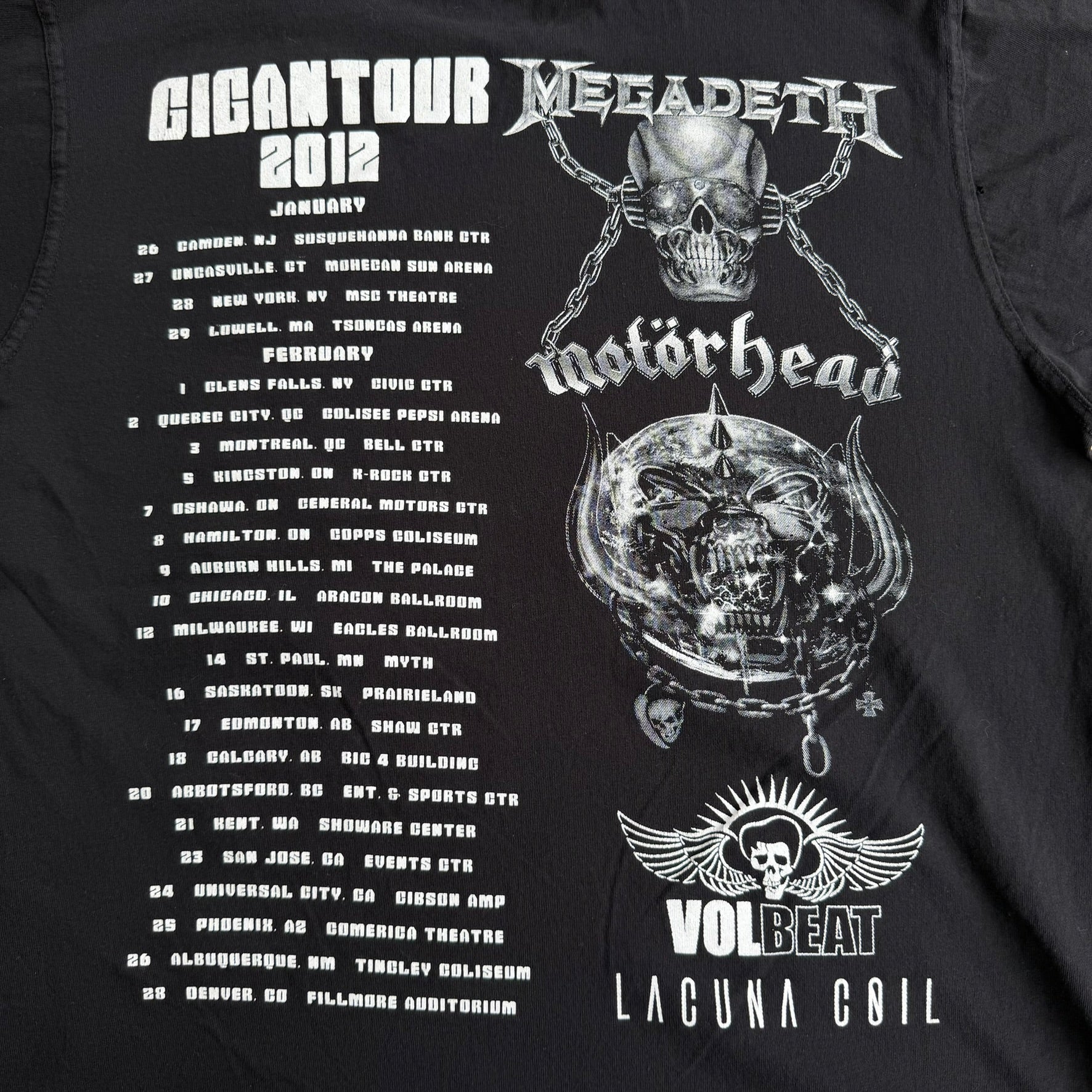 '12 Megadeth Gigantour Tour Graphic Tee - XL (fits M)