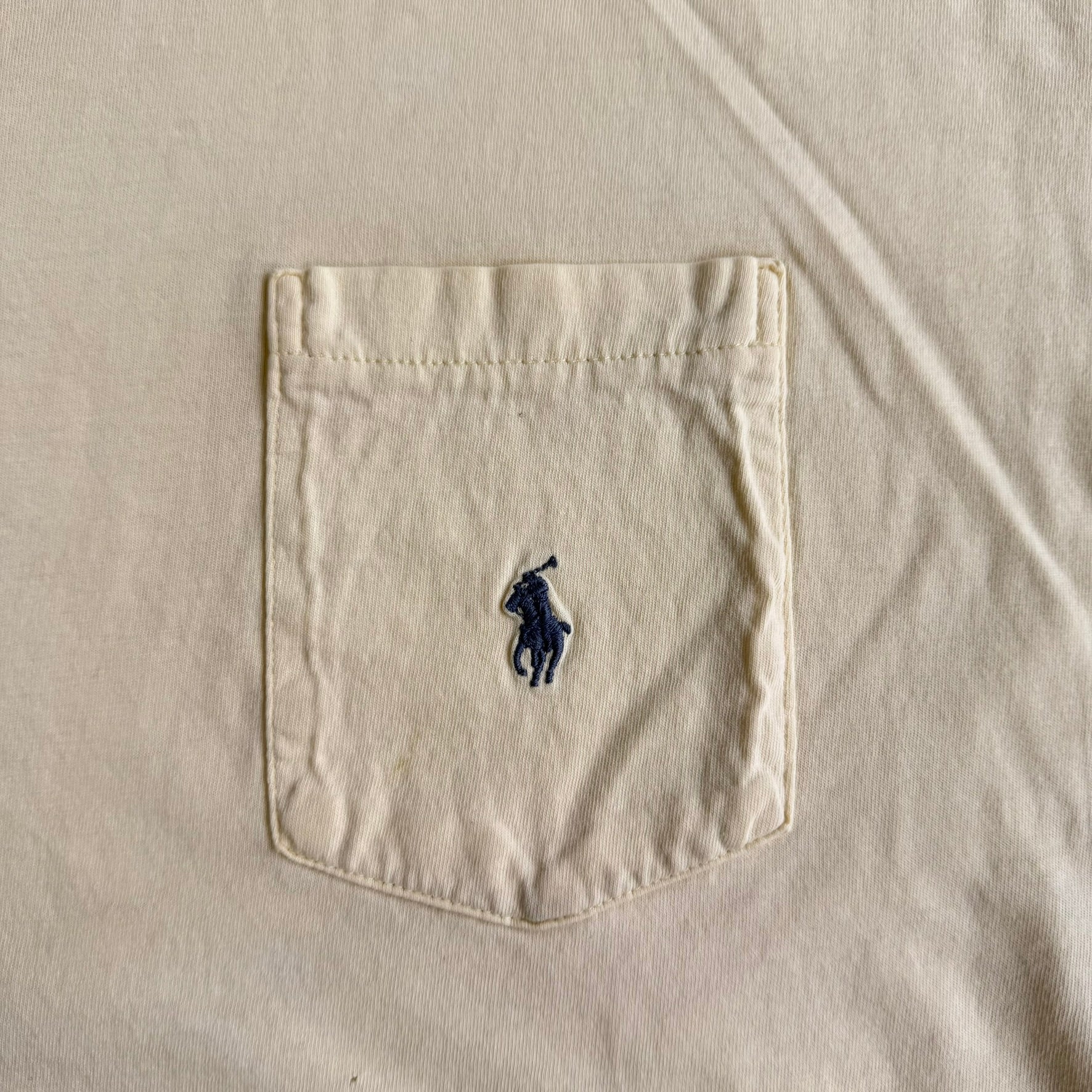 Vintage 90s Polo RL Embroidered Logo Made In USA Single Stitch Pocket Tee - L