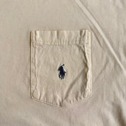 Vintage 90s Polo RL Embroidered Logo Made In USA Single Stitch Pocket Tee - L