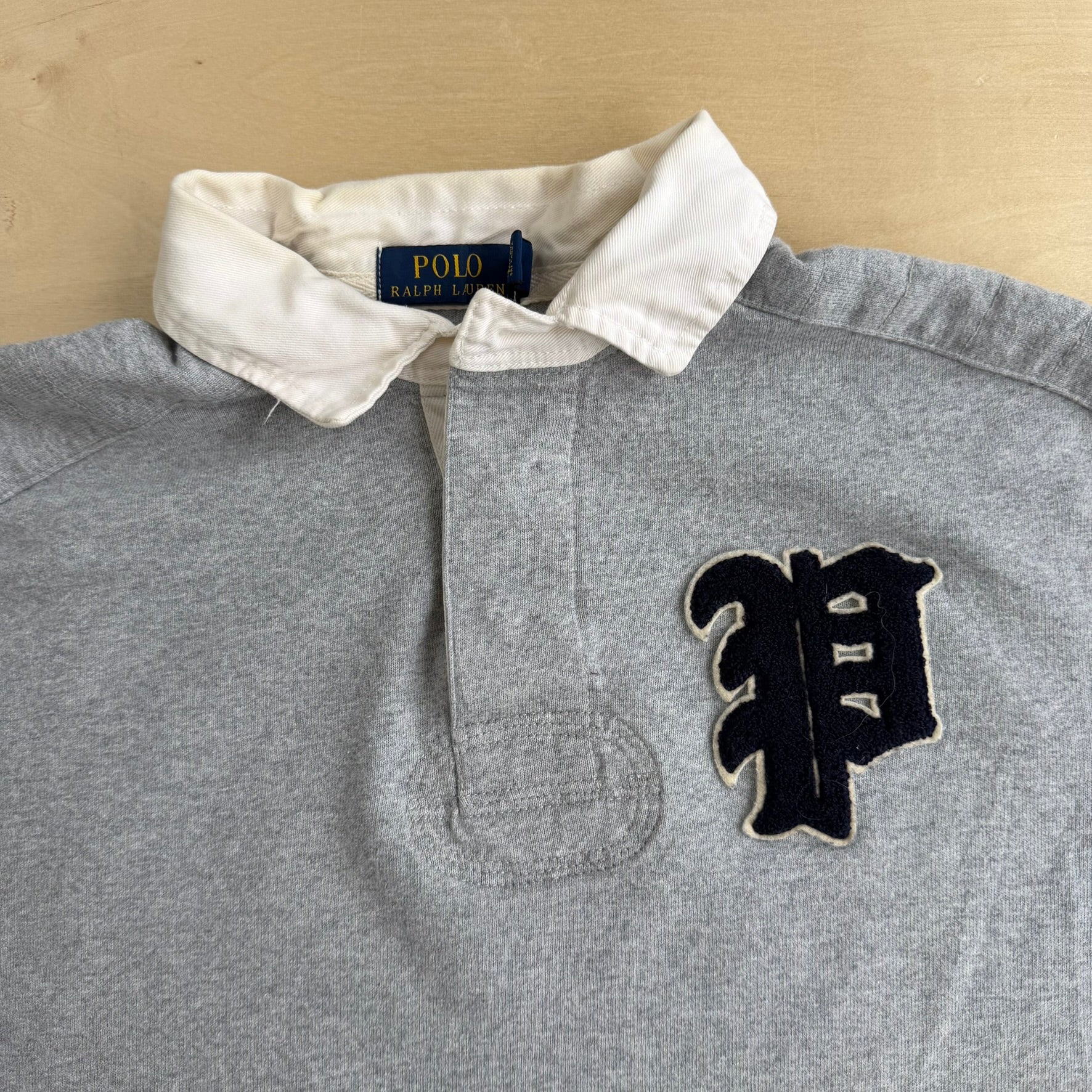 Vintage Polo RL Embroidered Chenille Text Rugby Shirt - M