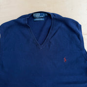 Vintage 90s Polo RL Embroidered Logo Knit Sweater Vest - XL
