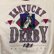 J- Vintage '95 Kentucky Derby 121 Graphic Made In USA Crewneck - L